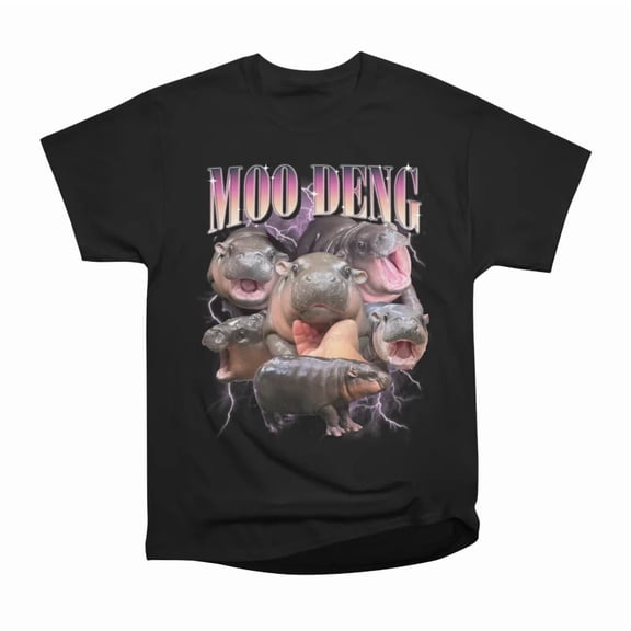 Rap MooDeng Baby Pygmy Hippo Cute Zoo Meme T-Shirt Tee Gift For Him Merch For Her Apparel