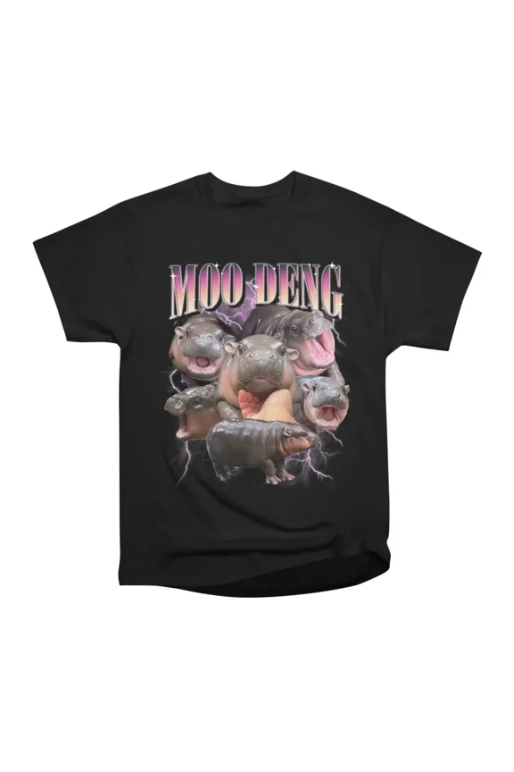 Rap MooDeng Baby Pygmy Hippo Cute Zoo Meme T-Shirt Tee Gift For Him Merch For Her Apparel