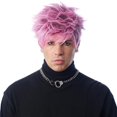 thumbnail image 1 of Rap Rocker Adult Pink Costume Wig, 1 of 4