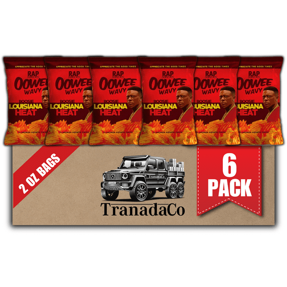 Rap Snacks Boosie Louisiana Heat Wavy Potato Chips 2oz Bags (6 Pack) by TranadaCo