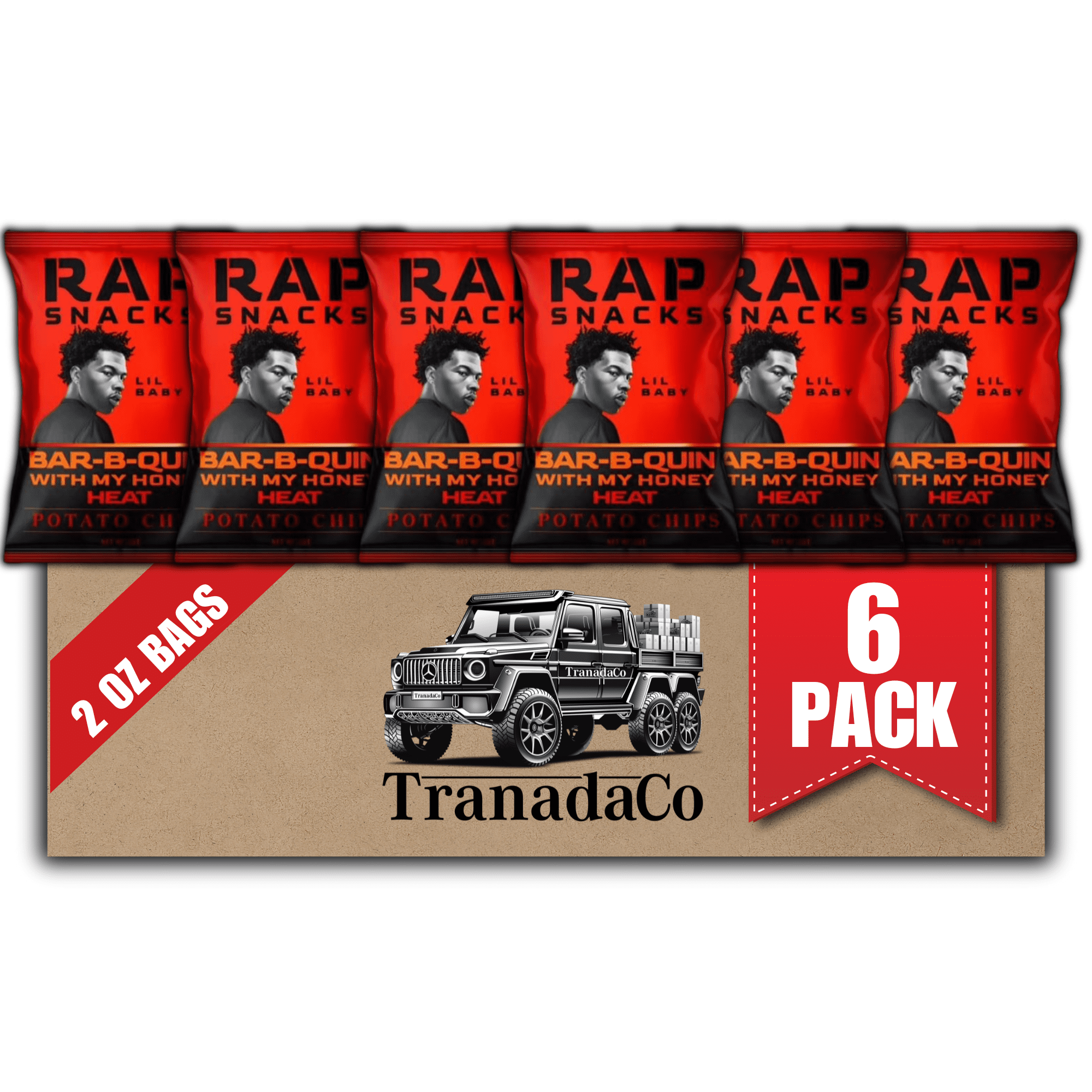 Rap Snacks Lil Baby Bar-B-Quin' With My Honey Heat 2oz Bags (6