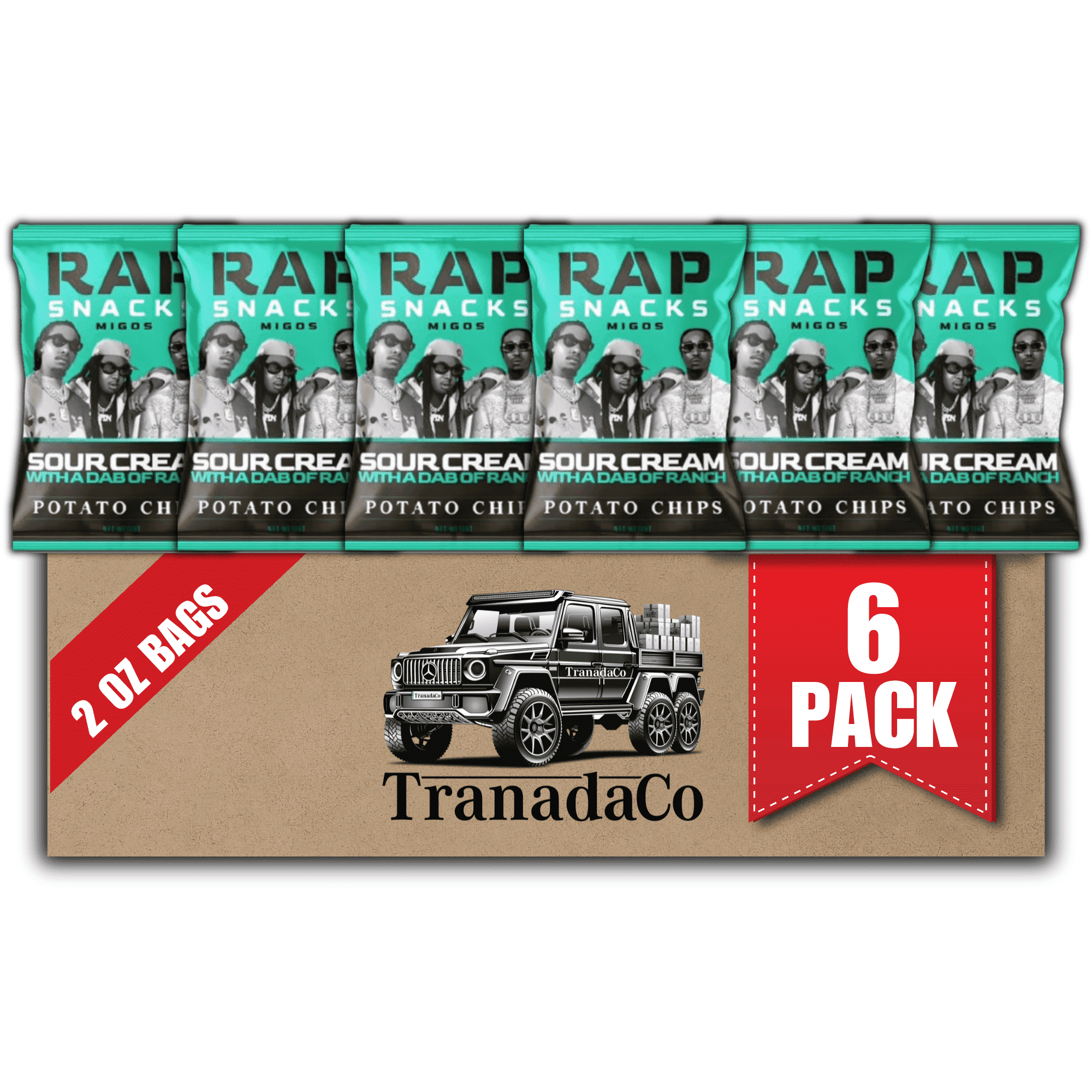Rap Snacks Migos Sour Cream with Ranch 2oz Bags (6 Pack) by TranadaCo ...