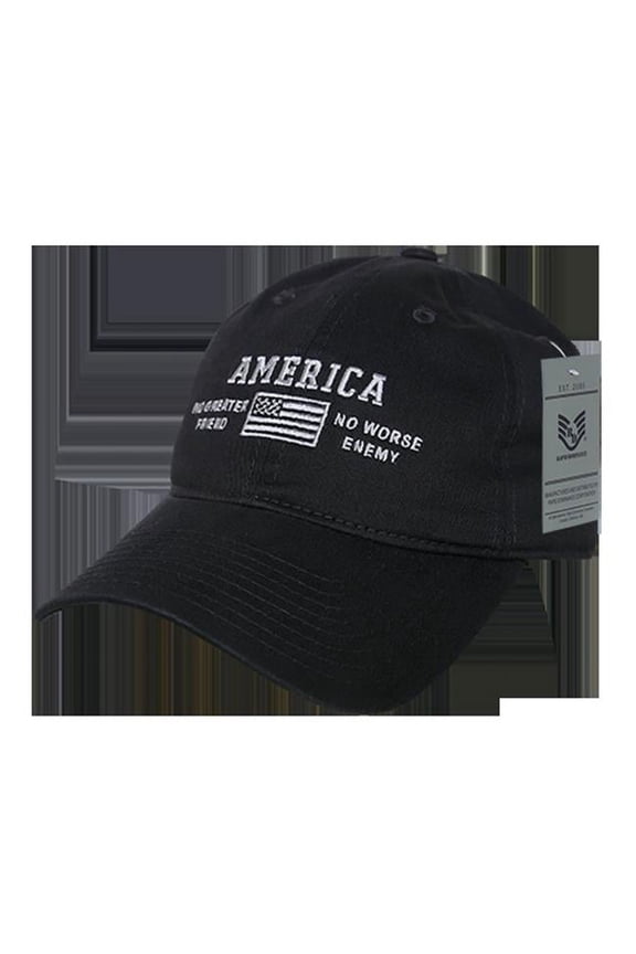 RapDom America No Greater Friend Relaxed Graphic Mens Cap [Black - Adjustable]