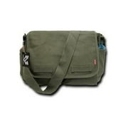 RapDom Classic Military Messenger Bag [Woodland Camouflage - 19"W x 14.5"H x 7"D]