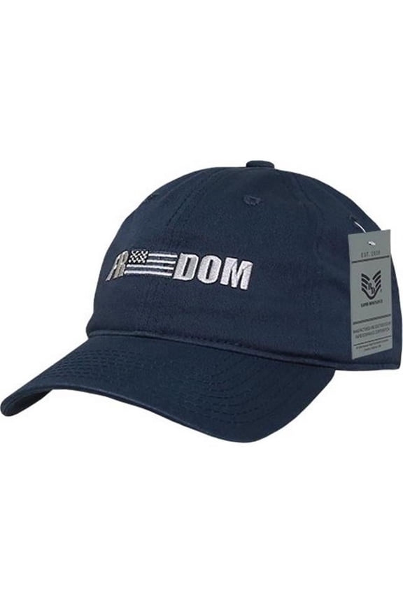 RapDom Freedom 1 USA Flag Graphic Relaxed Mens Cap [Navy Blue - Adjustable]