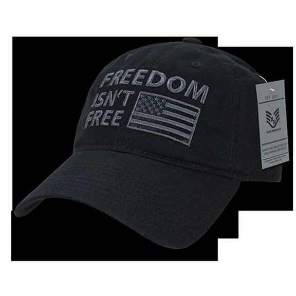 RapDom Freedom Isn't Free Graphic Relaxed Mens Cap [Black - Adjustable]