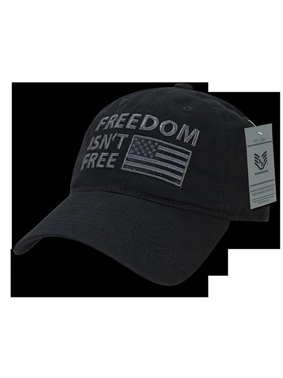 RapDom Freedom Isn't Free Graphic Relaxed Mens Cap [Black - Adjustable]
