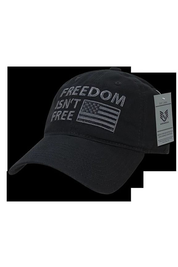 RapDom Freedom Isn't Free Graphic Relaxed Mens Cap [Black - Adjustable]