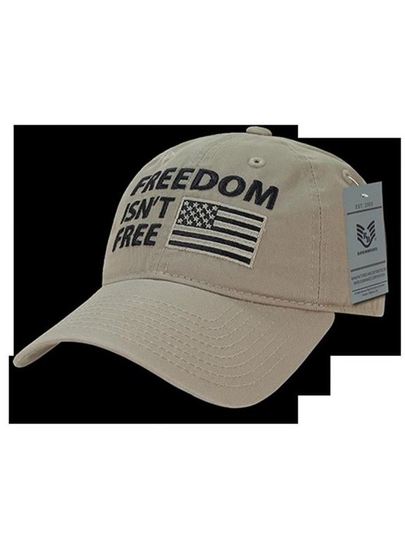 RapDom Freedom Isn't Free Graphic Relaxed Mens Cap [Khaki - Adjustable]