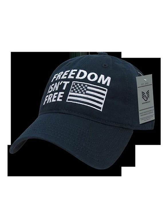RapDom Freedom Isn't Free Graphic Relaxed Mens Cap [Navy Blue - Adjustable]