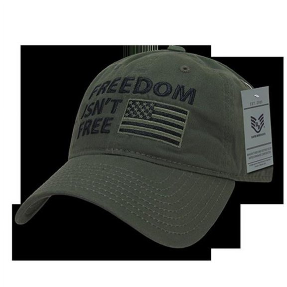RapDom Freedom Isn't Free Graphic Relaxed Mens Cap [Olive Drab - Adjustable]