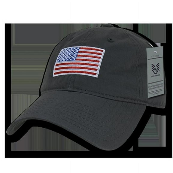 RapDom Original USA Flag Graphic Relaxed Mens Cap [Dark Grey - Adjustable]