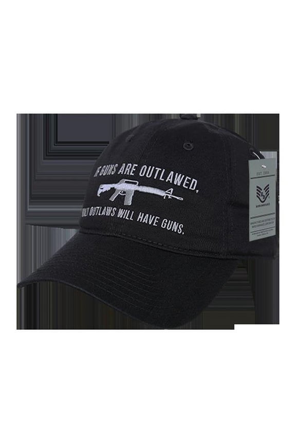 RapDom Outlaw Graphic Relaxed Mens Cap [Black - Adjustable]