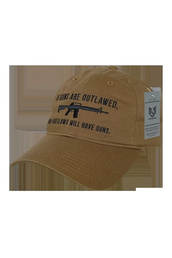 RapDom Outlaw Graphic Relaxed Mens Cap [Coyote Brown - Adjustable]