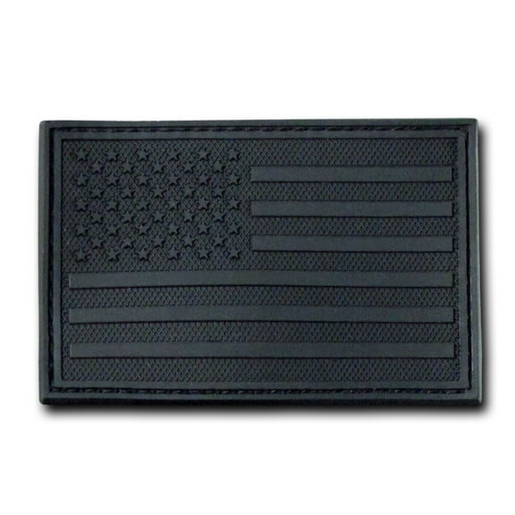 RapDom T90-USA-BLK USA Flag Rubber Patch- Black