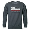 thumbnail image 1 of RapDom Thin Red Line Flag Graphic Mens Crewneck Sweatshirt [Heather Charcoal Grey - L], 1 of 1