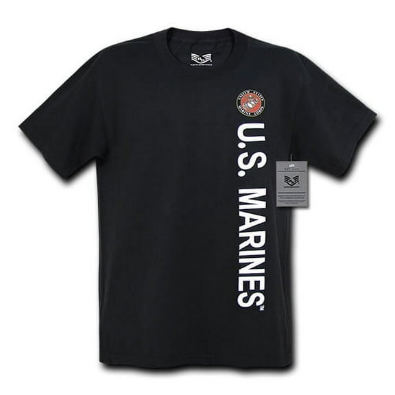 RapDom U.S. Marines Licensed Military Mens Tee [Black - XL]