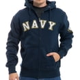 thumbnail image 1 of RapDom US Navy Full Mens Zip-Up Hoodie Jacket [Navy Blue - M], 1 of 5