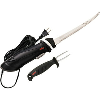 VLOXO Electric Fillet Knife with 4 Ti-Nitride S.S. Coated Non-Stick Blades  Rechargeable Electric Knife with Safe Lock for Fishing