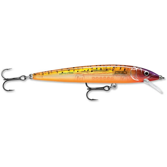 Rapala Husky Jerk 2 1/2" Fishing Lure, Glass Purple Sunfire, Size 10, 1/8 oz., HJ06GPSF
