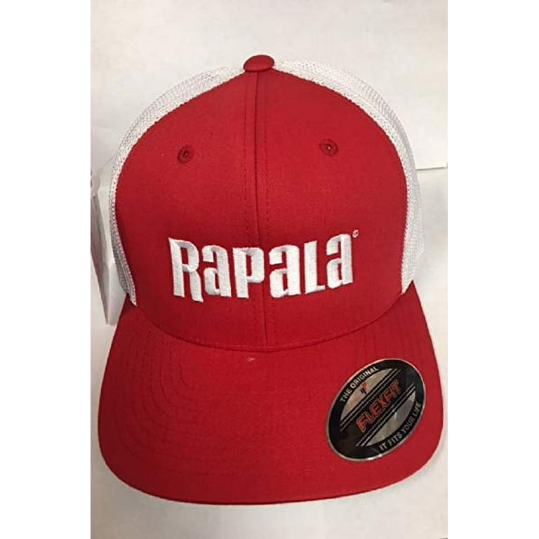 Rapala Lure Flex Fit Cap Red/White Mesh, Center Logo