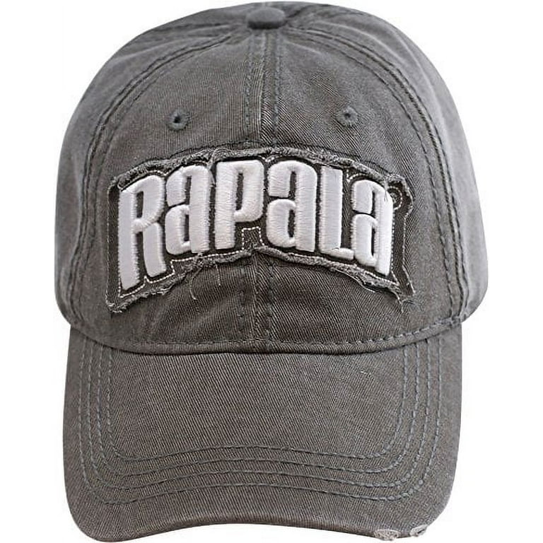 Rapala Officially Licensed Adjustable Baseball Hat for Fishing, Distressed  Gray 