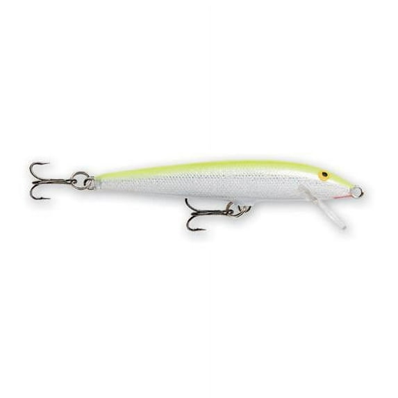 Rapala Original Floating Minnow 11 Fishing Lure 4 3/8" 3/16oz Silver Fluourescent Chartreuse