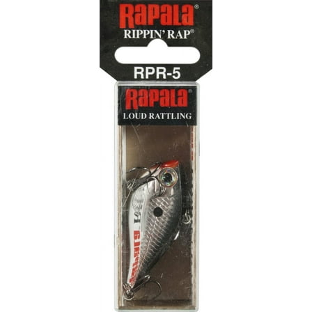 Rapala Rippin' Rap 05 Rattling Lipless Crankbait 2" Fishing Lure Chrome