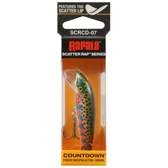 Rapala Scatter Rap CountDown 07 Fishing Lure 2.75" 1/4oz Rainbow Trout