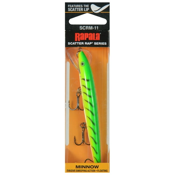 Rapala Scatter Rap Minnow 11 Fishing Lure 4 3/8" 3/16oz Firetiger