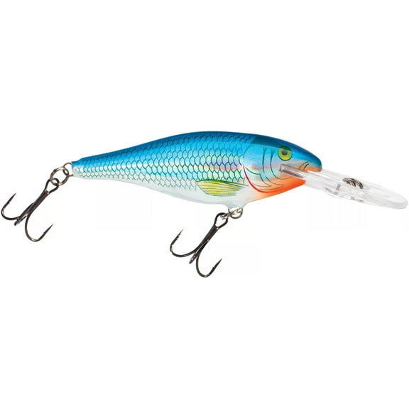 Rapala Shad Rap 05 9.25" Holographic Blue Shiner Hard Fishing Lure for Bass with Treble Hooks