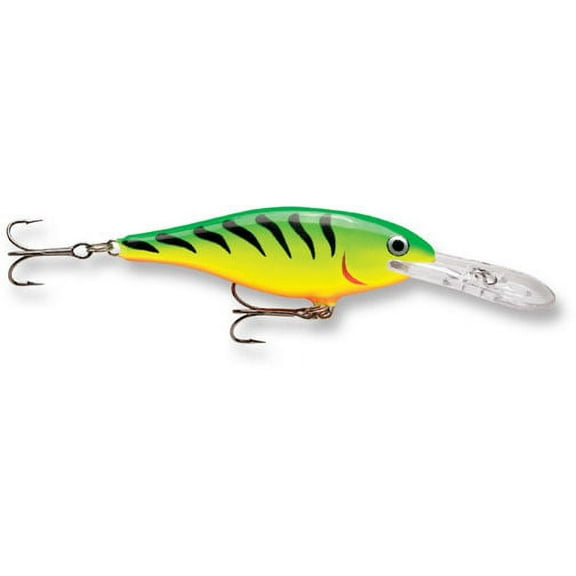 Rapala Shad Rap Lure Freshwater, Size 06, 2 1/2" Length, 5'-10' Depth, Firetiger, Package of 1