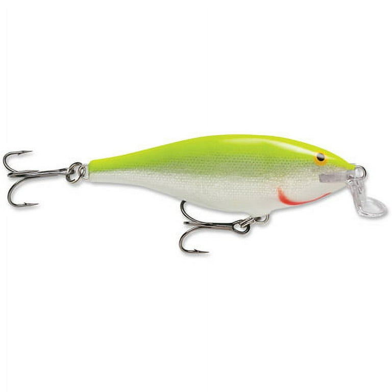 Rapala Shallow Shad Rap Crankbait, 2in, 3/16 oz,Floating, Silver  Fluorescent Cha 