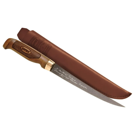 Rapala Superflex Fish 'N Fillet Knife 6" Clip Point Stainless Steel Blade Baked Birch Handle