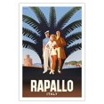 thumbnail image 1 of Rapallo Italy - Vintage Travel Poster by Mario Puppo c.1947 - Fine Art Matte Paper Print (Unframed) 30x44in, 1 of 4