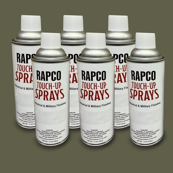 Rapco 319 Late WWII Flat Olive Drab Military Truck Spray Paint, 12 oz, Pack of 6