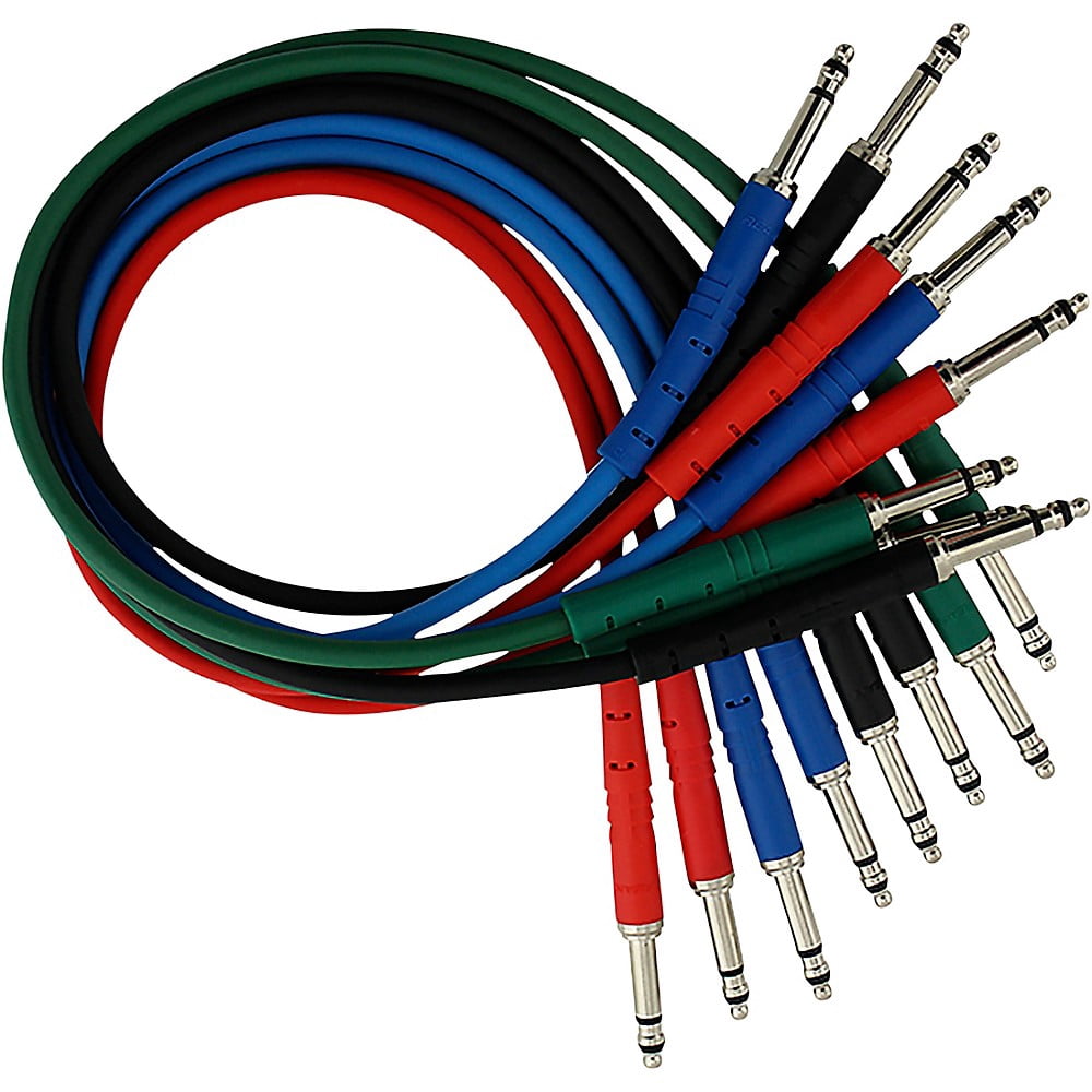 Rapco Horizon StageMASTER TRS TT Patch Cable 8-Pack 1 ft.