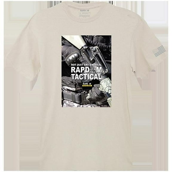 Rapdom 2 Tactical Graphic Tee Shirt, Sand - Small