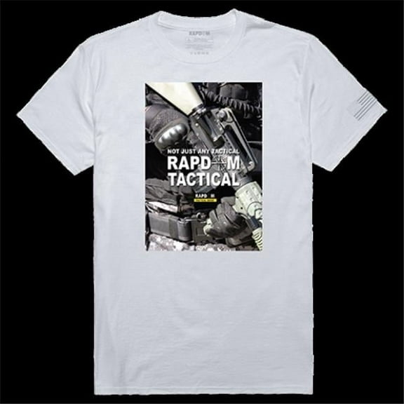 Rapdom 2 Tactical Graphic Tee Shirt, White - Large