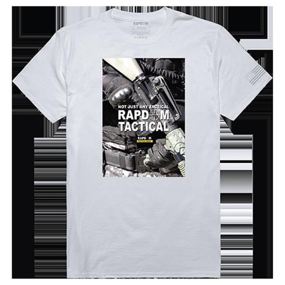 Rapdom 2 Tactical Graphic Tee Shirt, White - Small
