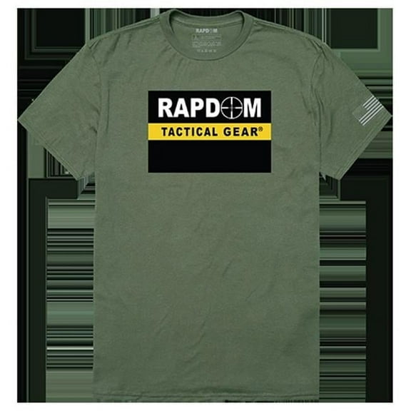Rapdom Tactical Graphic Tee Shirt, Olive - Small
