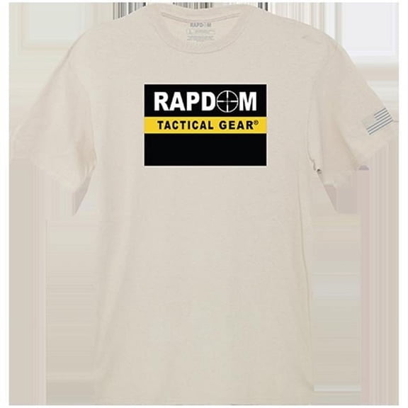 Rapdom Tactical Graphic Tee Shirt, Sand - Large