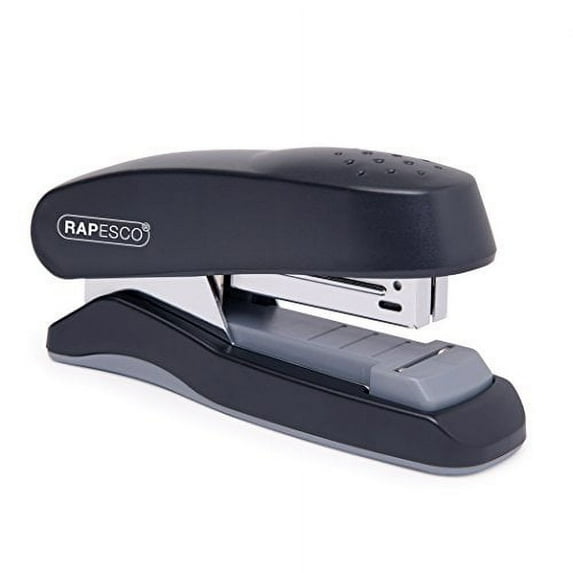 Rapesco Flat Clinch Half Strip Stapler, 30-Sheet Capacity, Uses 26 and 24 Type 1/4" Staples, Black (1064)