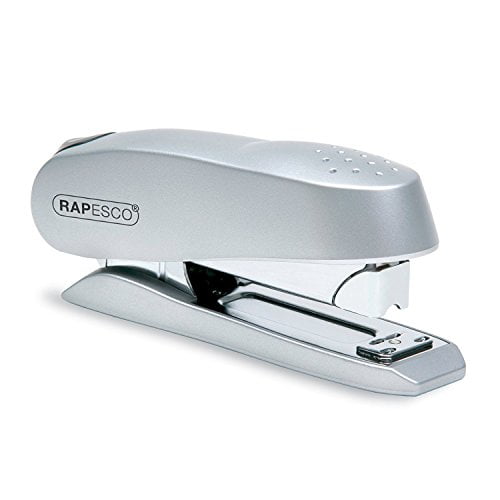 Rapesco Stapler, Luna Heavy Duty Half Strip Stapler, 50 Sheet Capacity, Silver