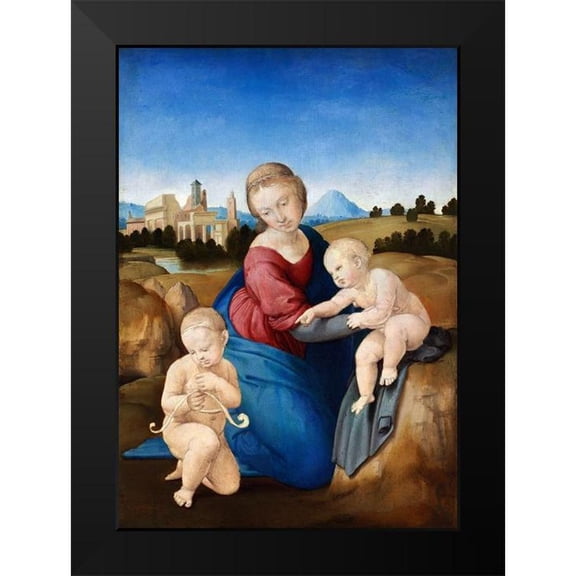 Raphael 11x14 Black Modern Framed Museum Art Print Titled - Madonna and Child with the Infant Saint John