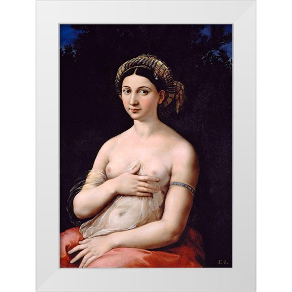 Raphael 11x14 White Modern Wood Framed Museum Art Print Titled - La Fornarina