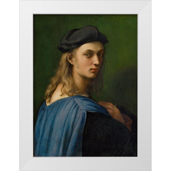 Raphael 11x14 White Modern Wood Framed Museum Art Print Titled - Portrait of Bindo Altoviti