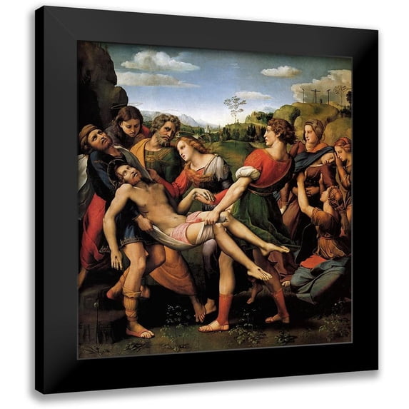 Raphael 12x12 Black Modern Framed Museum Art Print Titled - The Entombment