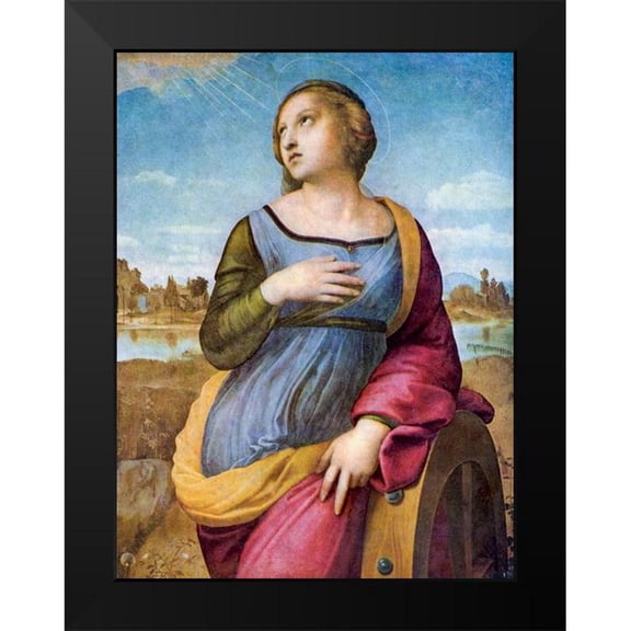 Raphael 12x14 Black Modern Framed Museum Art Print Titled - Saint Catherine of Alexandria