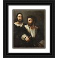 thumbnail image 1 of Raphael 15x17 Black Ornate Wood Framed with Double Matting Museum Art Print Titled - Self-Portrait with a Friend, 1 of 4